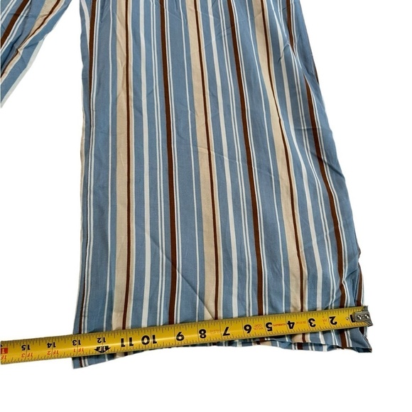 Lulus Vacation Bae Light Blue Striped Short Sleeve Jumpsuit Size XL - Picture 7 of 17